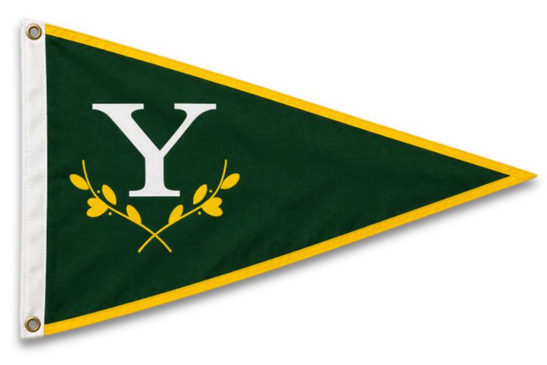 Yankee burgee — green pennant with white Y