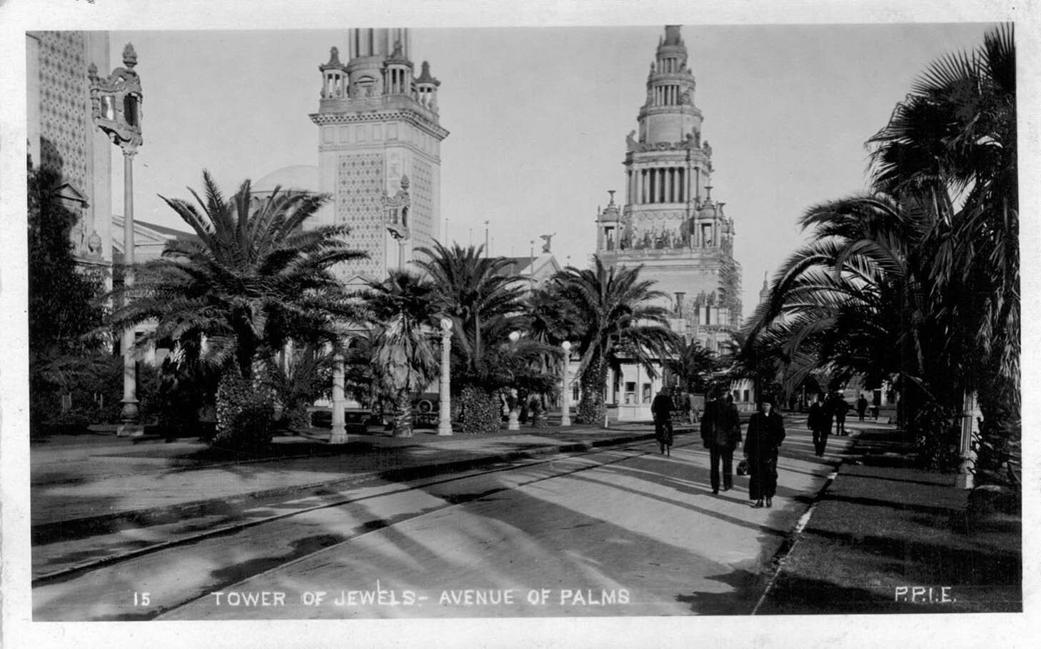 The Tower of Jewels above the Avenue of Palms at the 1915 Panama-Pacific International Exposition