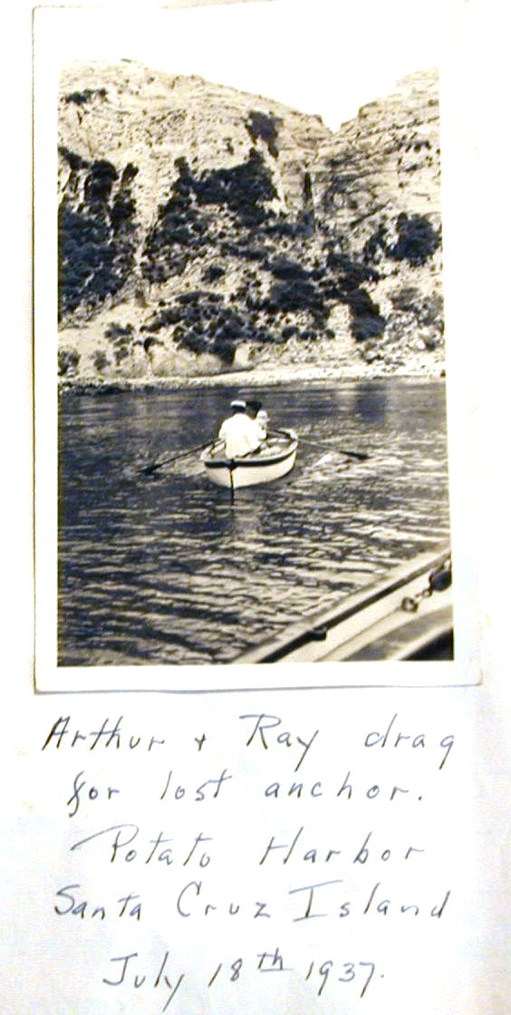 Arthur and Ray dragging for the lost anchor at Potato Harbor